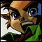 Link leaping in the air
