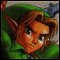 Link leaping with sword
