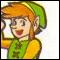 Link sits down