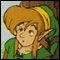 Exhausted Link rests against a tree